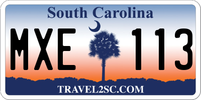SC license plate MXE113