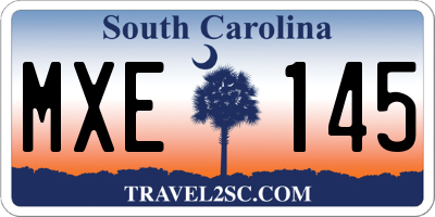 SC license plate MXE145