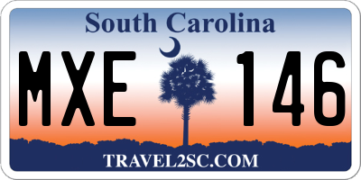 SC license plate MXE146