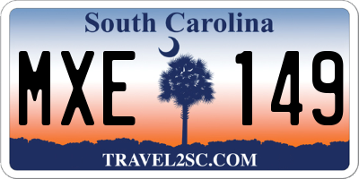 SC license plate MXE149