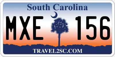 SC license plate MXE156