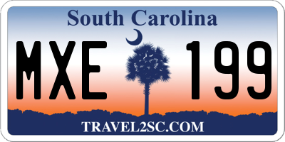 SC license plate MXE199