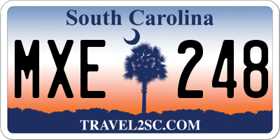 SC license plate MXE248