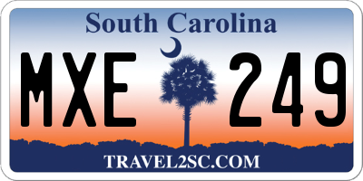 SC license plate MXE249