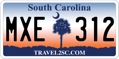 SC license plate MXE312