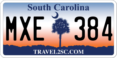 SC license plate MXE384