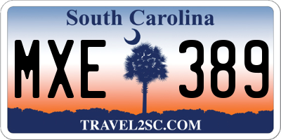 SC license plate MXE389