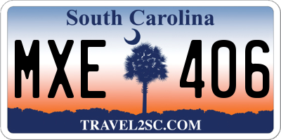 SC license plate MXE406
