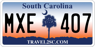 SC license plate MXE407