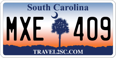 SC license plate MXE409