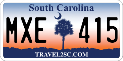 SC license plate MXE415