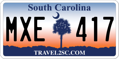 SC license plate MXE417