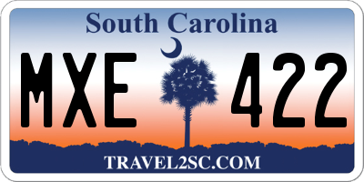 SC license plate MXE422
