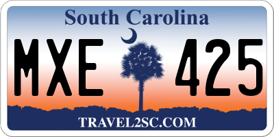 SC license plate MXE425