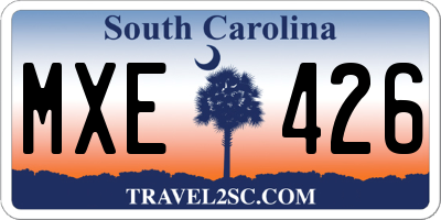 SC license plate MXE426