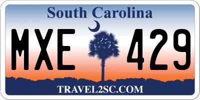 SC license plate MXE429
