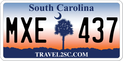 SC license plate MXE437