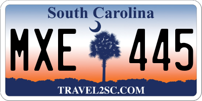 SC license plate MXE445