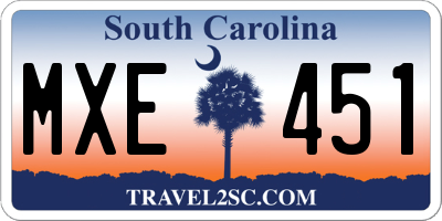 SC license plate MXE451