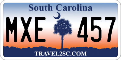 SC license plate MXE457