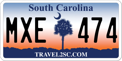 SC license plate MXE474