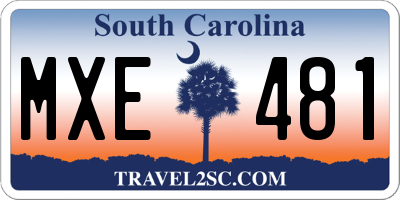SC license plate MXE481