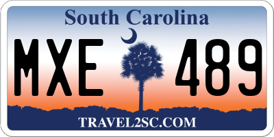SC license plate MXE489