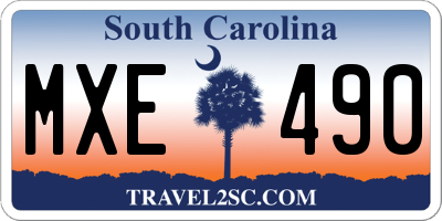 SC license plate MXE490
