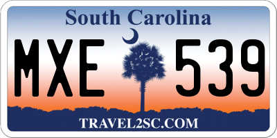 SC license plate MXE539