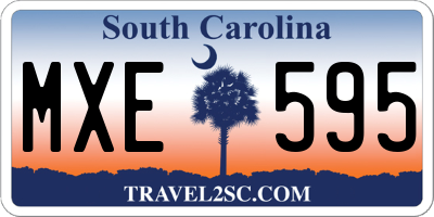 SC license plate MXE595