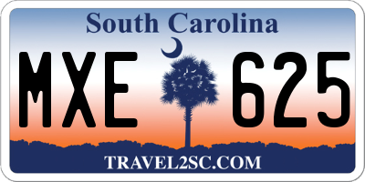 SC license plate MXE625