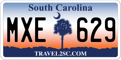 SC license plate MXE629