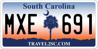 SC license plate MXE691