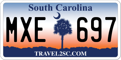 SC license plate MXE697
