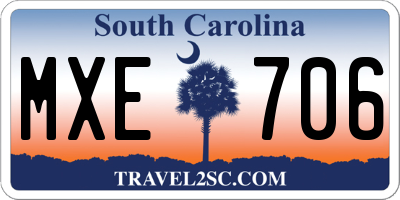 SC license plate MXE706