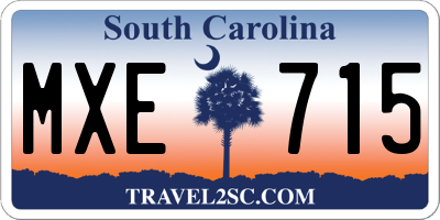 SC license plate MXE715