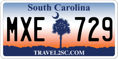 SC license plate MXE729