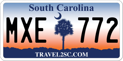 SC license plate MXE772