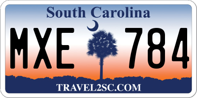 SC license plate MXE784