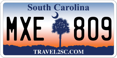 SC license plate MXE809