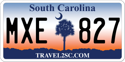 SC license plate MXE827