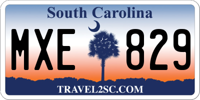 SC license plate MXE829