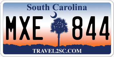 SC license plate MXE844