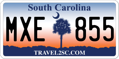 SC license plate MXE855