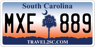 SC license plate MXE889