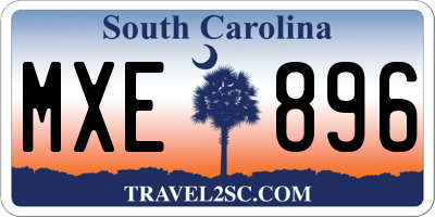SC license plate MXE896