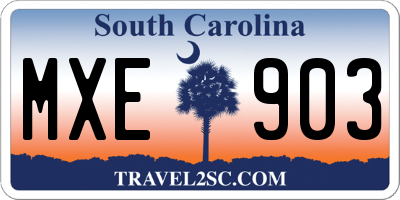 SC license plate MXE903