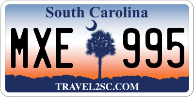 SC license plate MXE995
