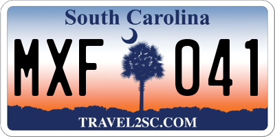 SC license plate MXF041