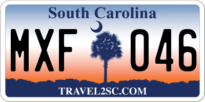 SC license plate MXF046